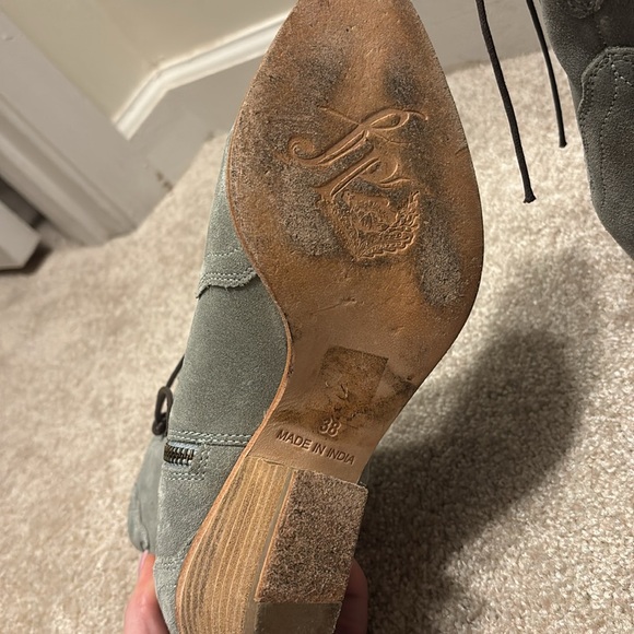 Free People Suede Green cowboy boots - Picture 6 of 7